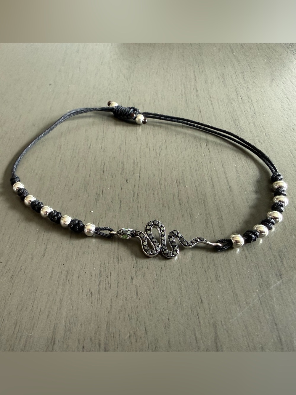 Effy Black Diamond & 14k Gold Pull Cord Bracelet **RARE**